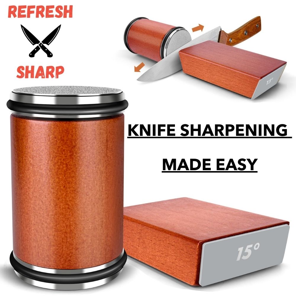 2.0 Knife Sharpener with Diamond Abrasive, Leather Strap Included + Bonuses